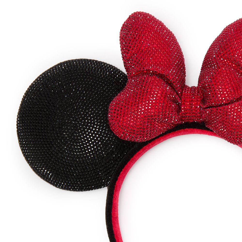Minnie Mouse Sequined Ear Headband &ndash; Black and Red