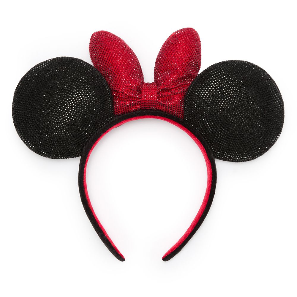Minnie Mouse Sequined Ear Headband &ndash; Black and Red