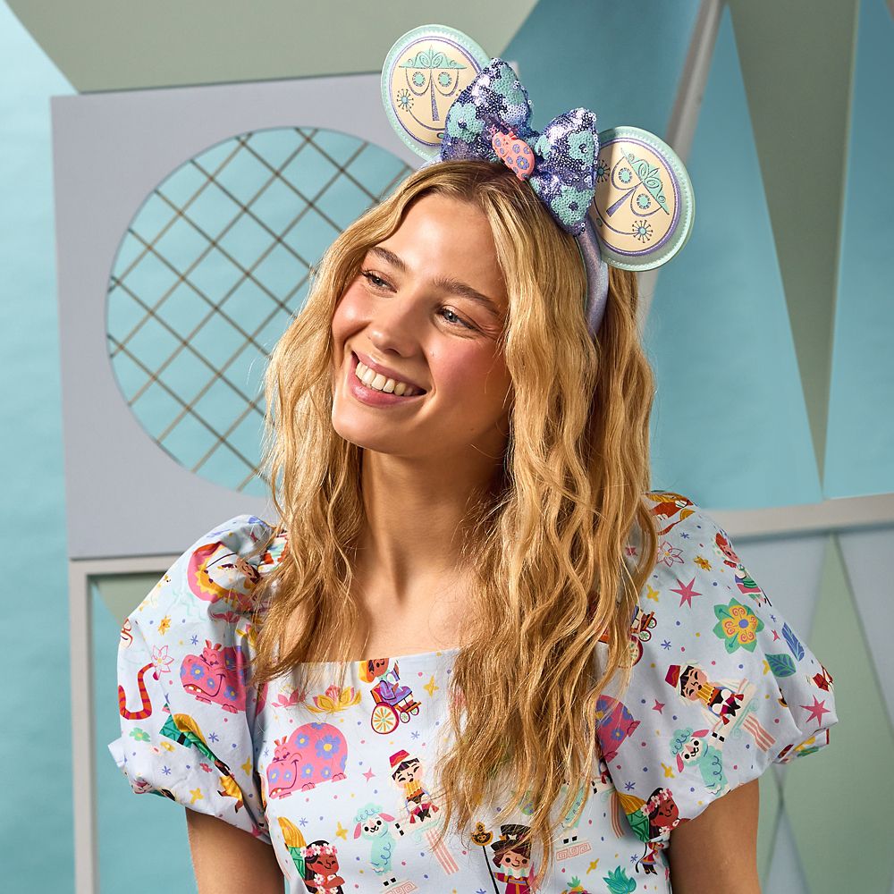 ''it's a small world'' Ear Headband with Sequined Bow