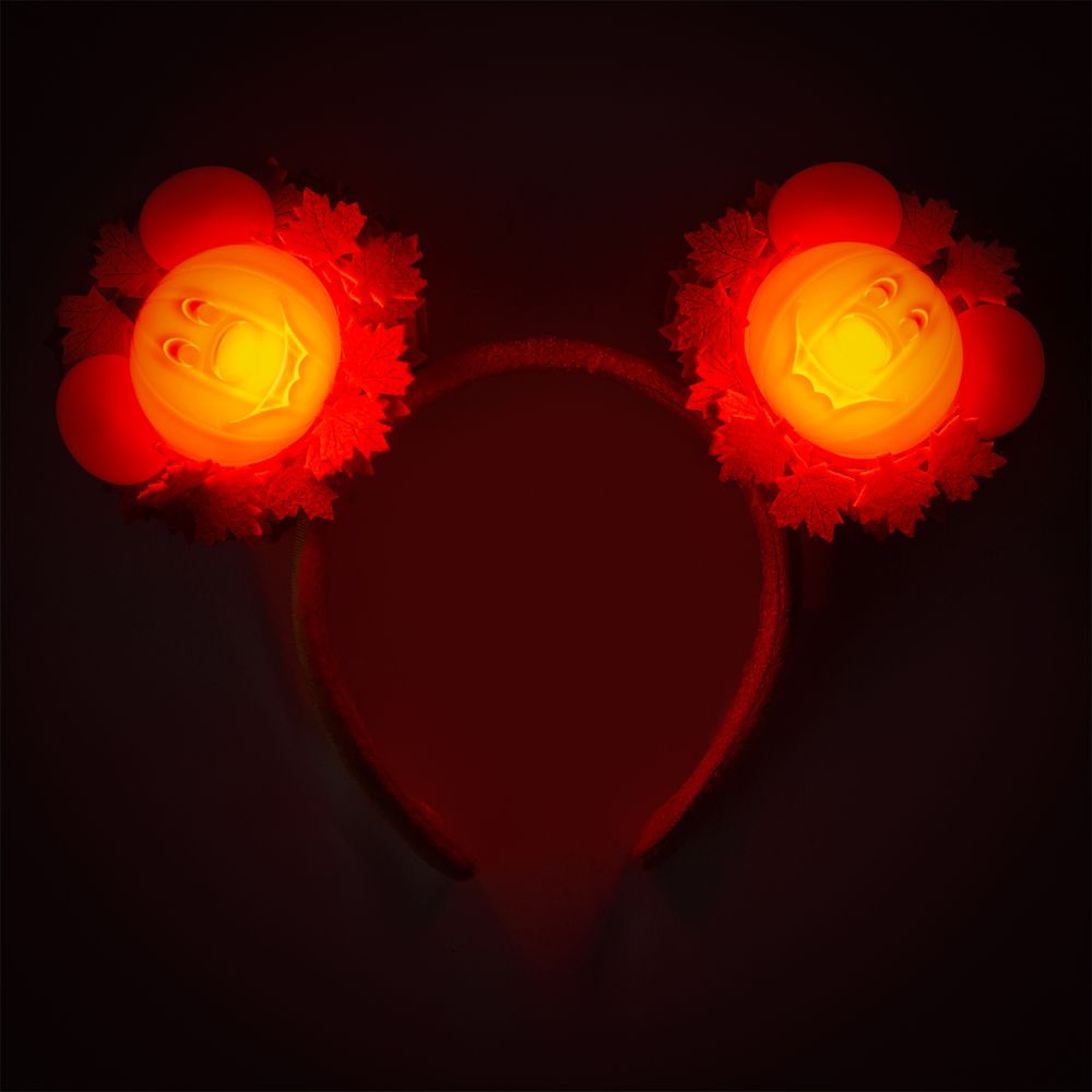 Mickey Mouse Light-Up Jack-o'-Lantern Wreath Ear Headband