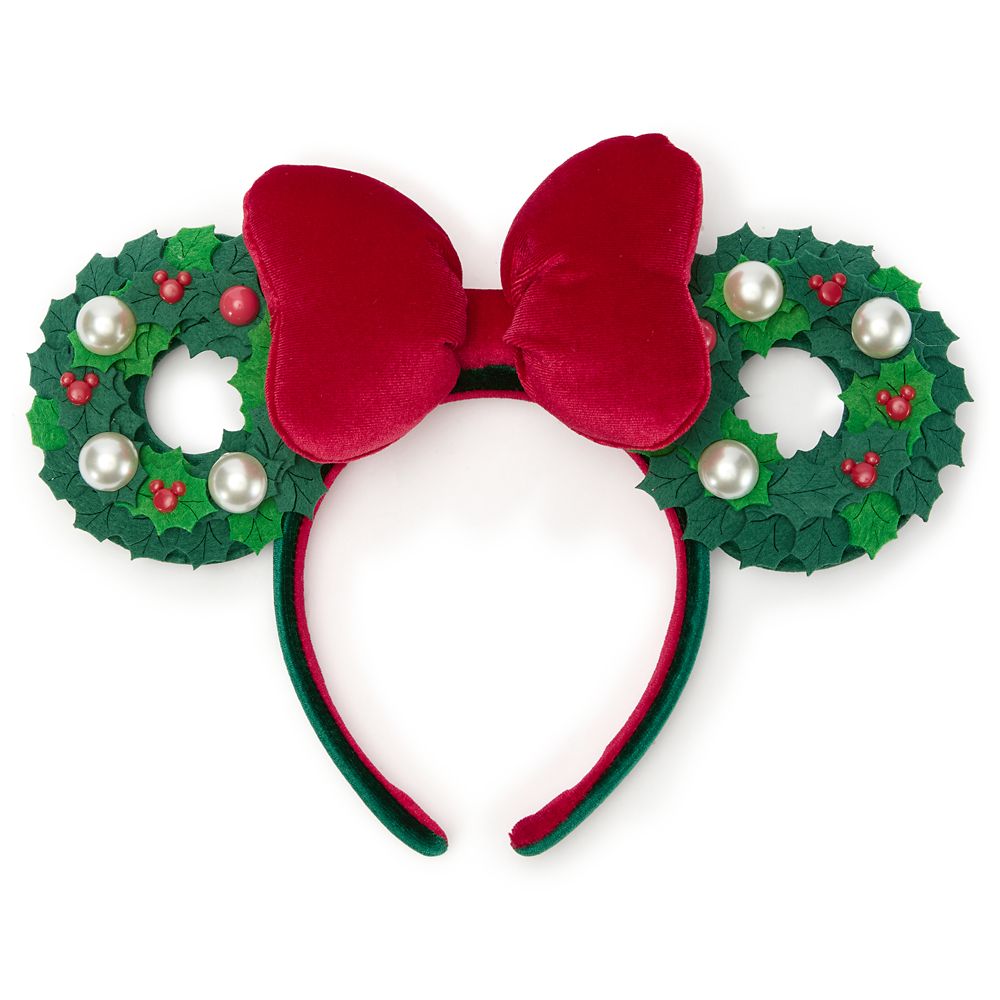 Minnie Mouse Holiday Wreath Ear Headband for Adults