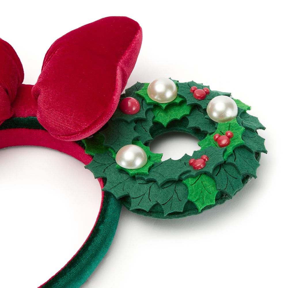 Minnie Mouse Holiday Wreath Ear Headband for Adults