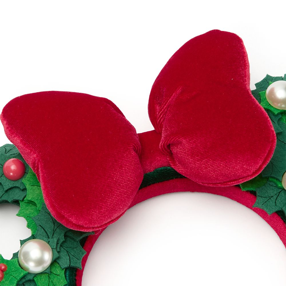 Minnie Mouse Holiday Wreath Ear Headband for Adults
