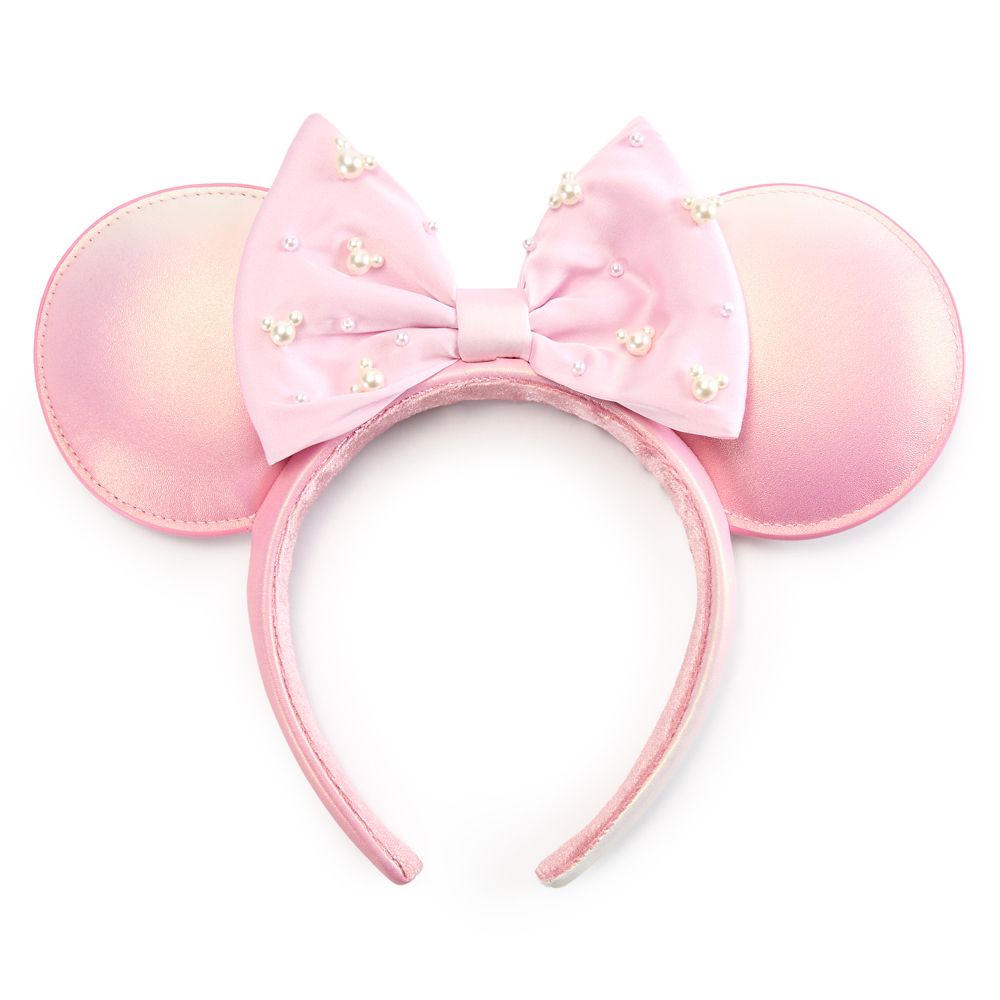 Minnie Mouse Pearled Ear Headband for Adults &ndash; Rose Pearl