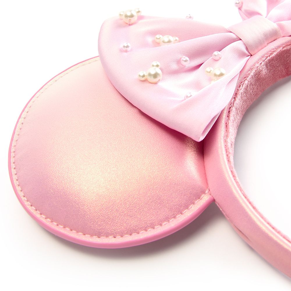 Minnie Mouse Pearled Ear Headband for Adults &ndash; Rose Pearl