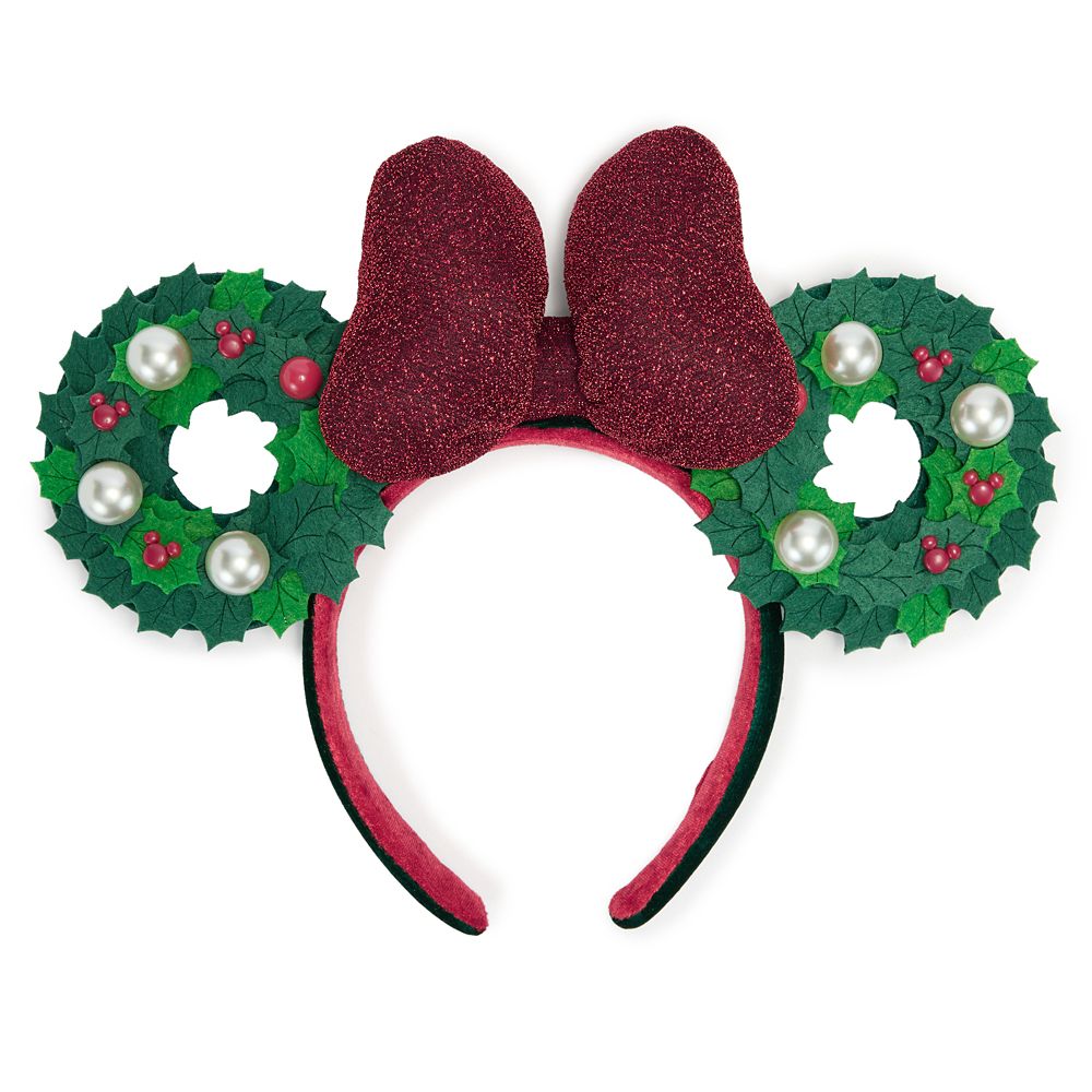 Minnie Mouse Holiday Wreath Ear Headband for Adults