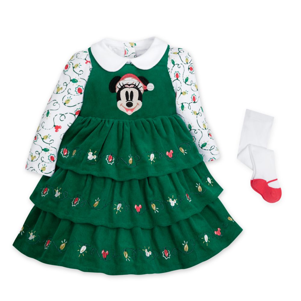 Santa Minnie Mouse Holiday Shirt, Dress and Leggings Set for Baby Official shopDisney