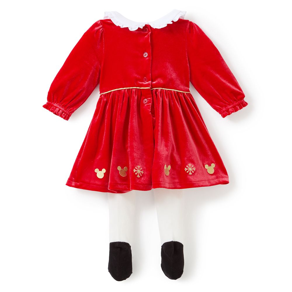 Santa Minnie Mouse Holiday Dress and Leggings Set for Baby