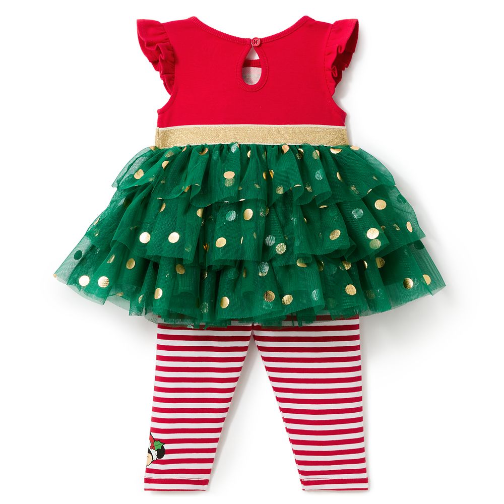 Santa Minnie Mouse Holiday Dress and Leggings Set for Baby