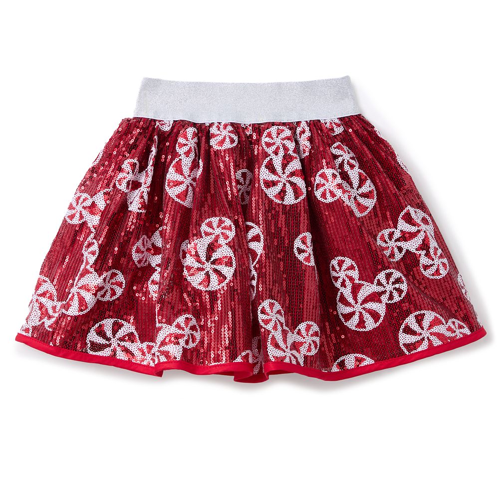 Mickey Mouse Icon Peppermint Swirl Sequin Skirt for Kids Official shopDisney