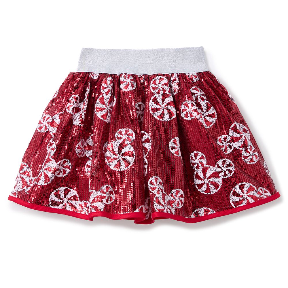 Mickey Mouse Icon Peppermint Swirl Sequin Skirt for Kids