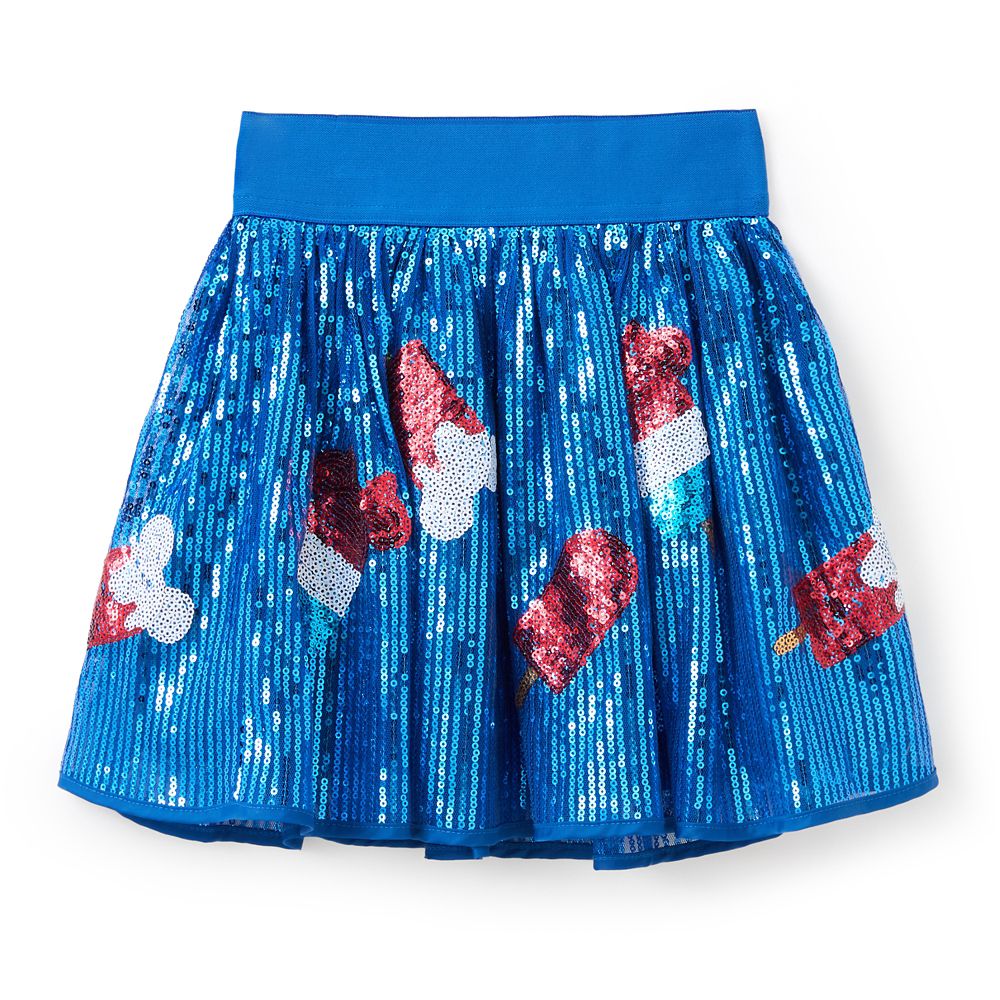 Mickey Mouse Ice Cream Bar Americana Sequined Skirt for Girls
