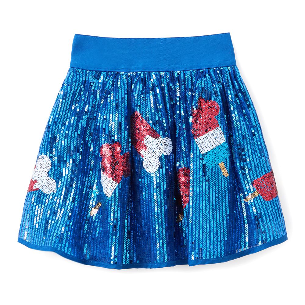 Mickey Mouse Ice Cream Bar Americana Sequined Skirt for Girls