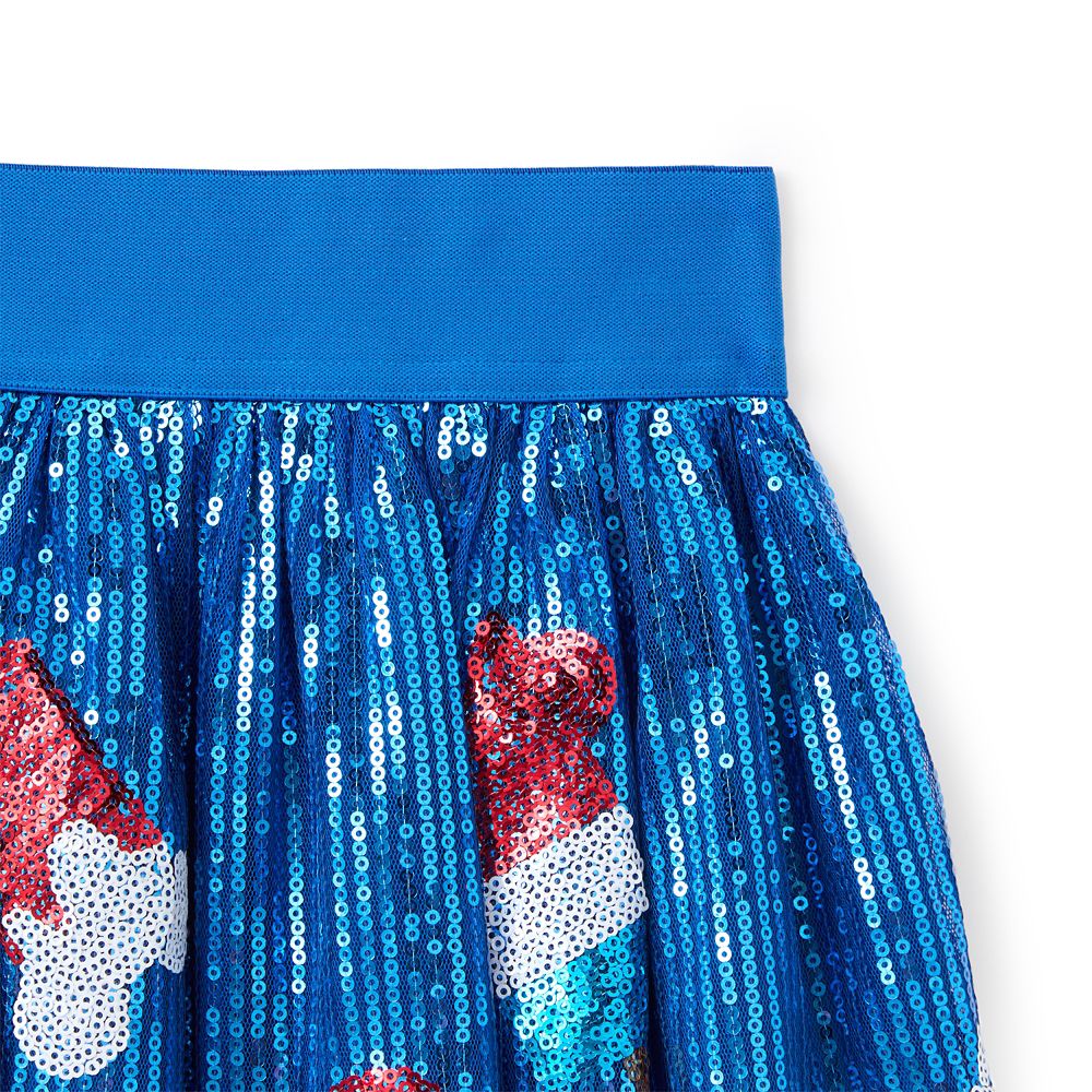 Mickey Mouse Ice Cream Bar Americana Sequined Skirt for Girls