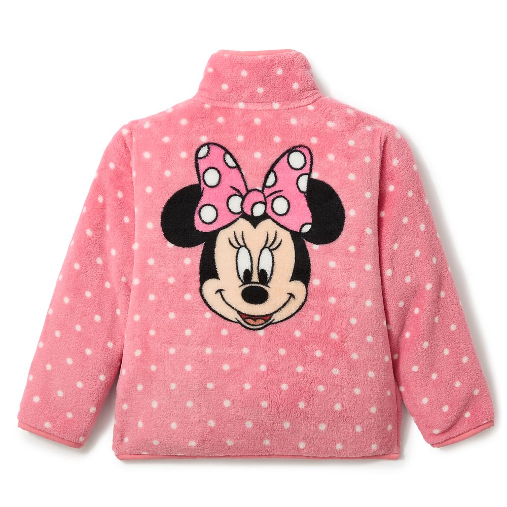 Minnie Mouse Zip Fleece Jacket for Girls - Pink - Personalized