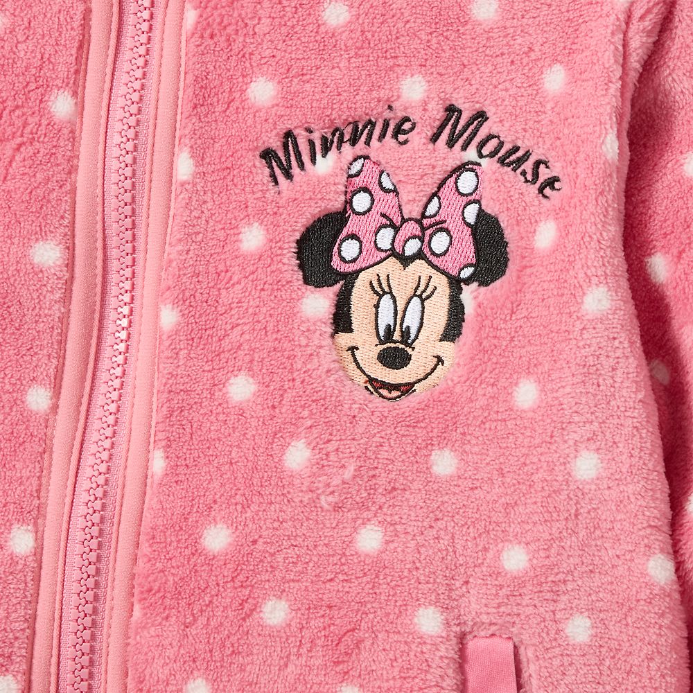 Minnie Mouse Zip Fleece Jacket for Girls - Pink - Personalized