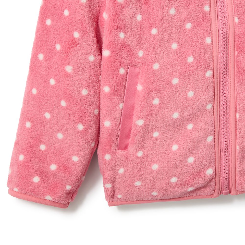 Minnie Mouse Zip Fleece Jacket for Girls - Pink - Personalized