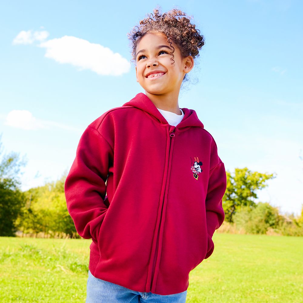 Minnie Mouse Zip Hoodie for Kids &ndash; Maroon