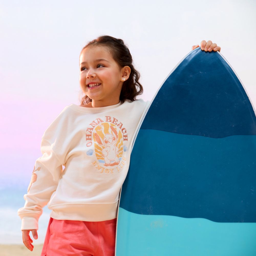 Stitch Surf Pullover Sweatshirt for Girls &ndash; Lilo & Stitch