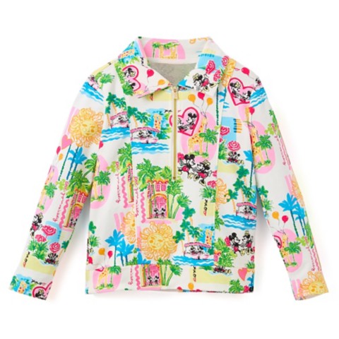 Женские свитеры Lilly Pulitzer Mickey and Minnie Mouse Eleni Half-Zip Pullover for Kids by Lilly Pulitzer – Disney Parks