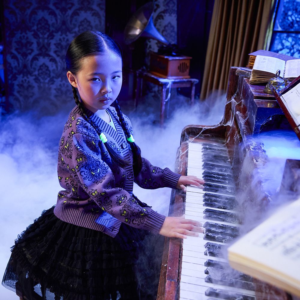 The Haunted Mansion Wallpaper Knit Cardigan for Girls