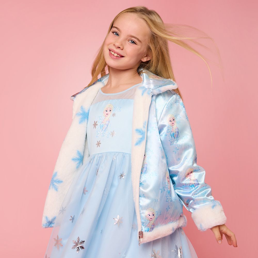 Elsa Faux Fur Reversible Jacket for Girls &ndash; Frozen