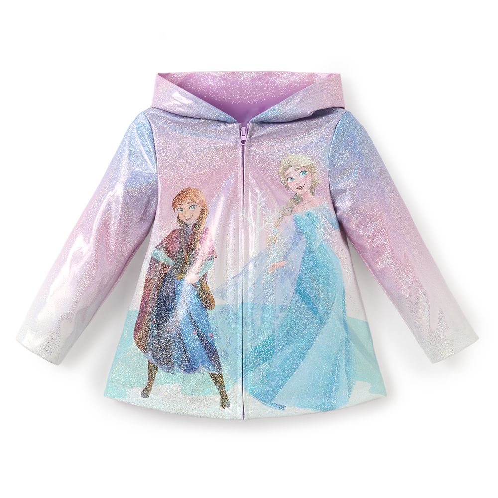 Anna and Elsa Glitter Rain Jacket for Girls &ndash; Frozen