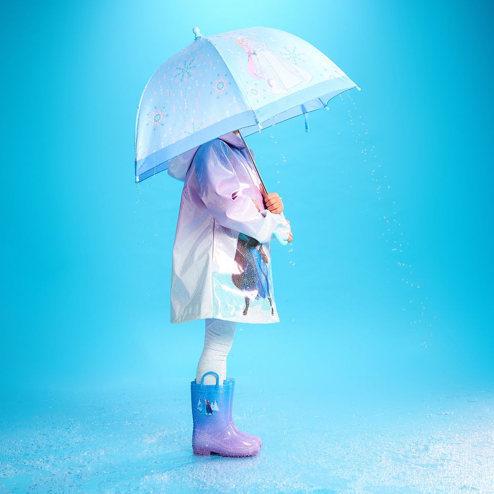 Anna and Elsa Glitter Rain Jacket for Girls &ndash; Frozen