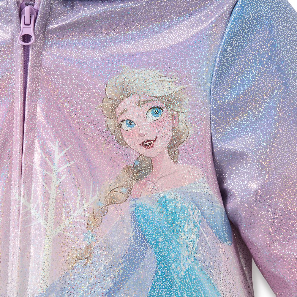 Anna and Elsa Glitter Rain Jacket for Girls &ndash; Frozen