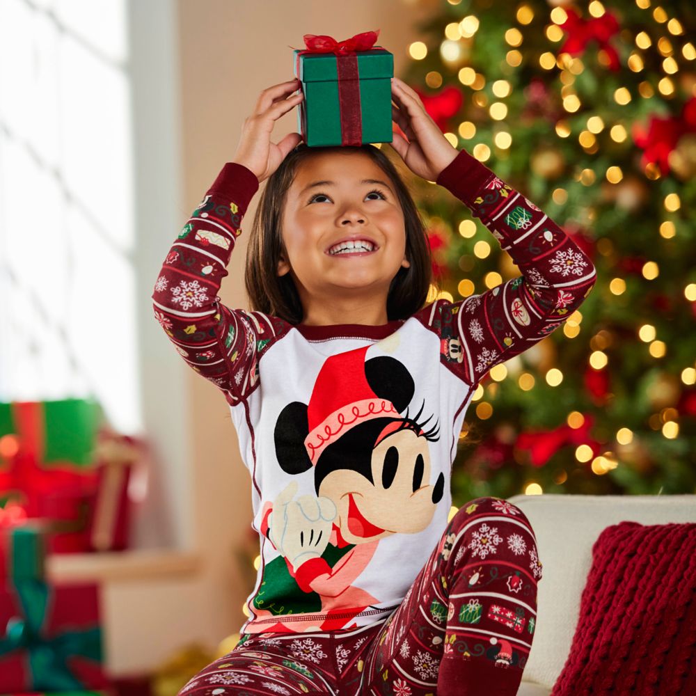 Mickey and Minnie Mouse Holiday Family Matching Sleep Set for Girls &ndash; Knit