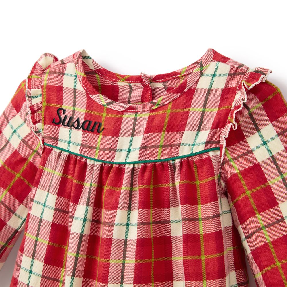 Santa Minnie Mouse Plaid Holiday Nightshirt for Girls &ndash; Personalized
