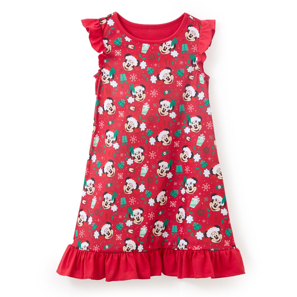 Santa Mickey and Minnie Mouse Holiday Nightshirt for Girls