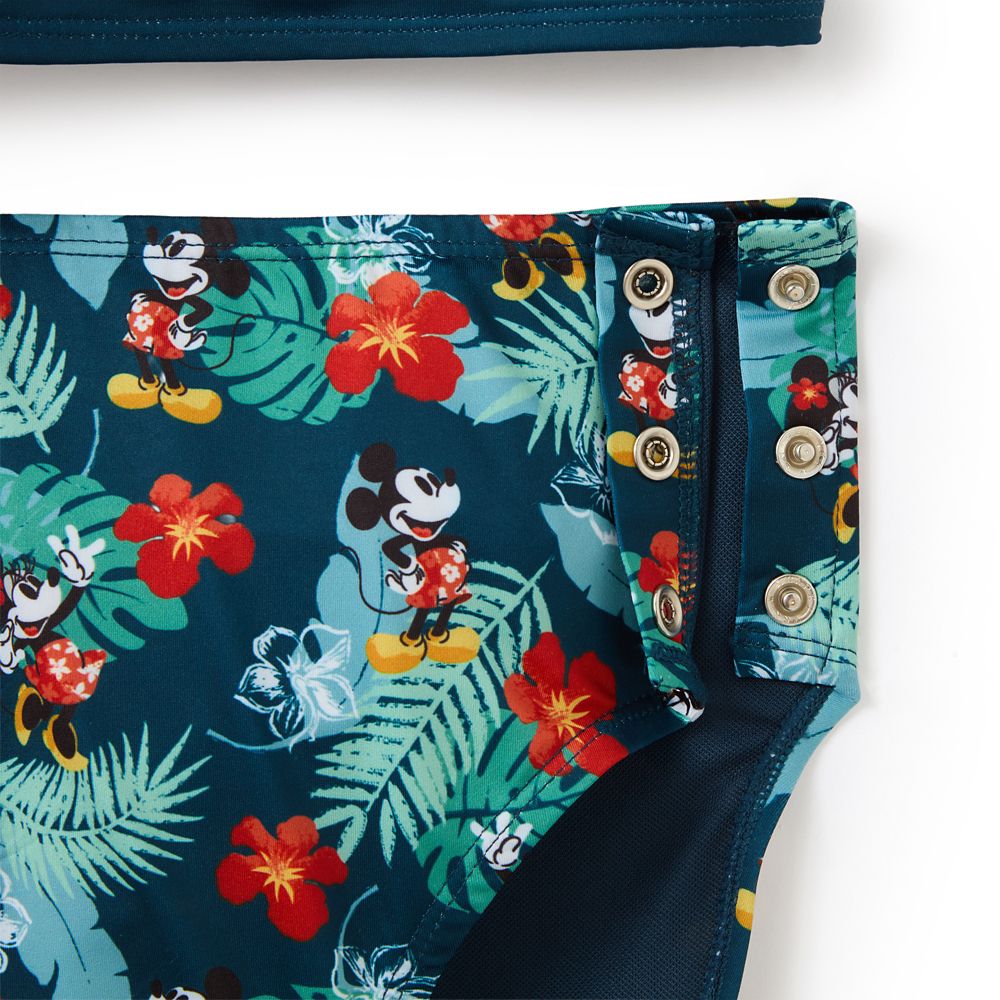 Mickey and Minnie Mouse Adaptive Two-Piece Tropical Swimsuit for Girls