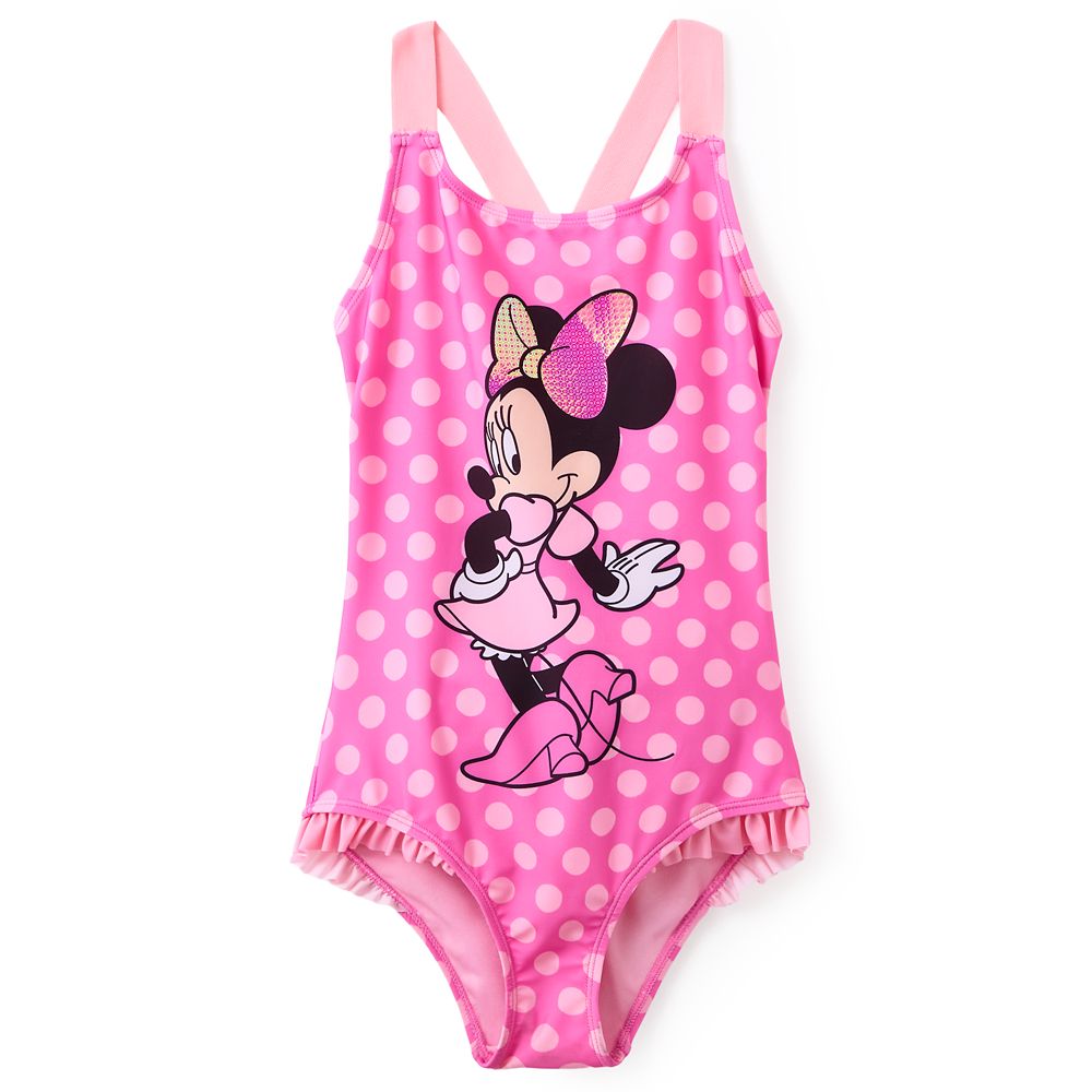 Minnie Mouse Pink Polka Dot Swimsuit for Girls