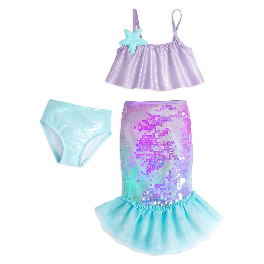 Ariel Deluxe Swimsuit Set for Girls &ndash; The Little Mermaid