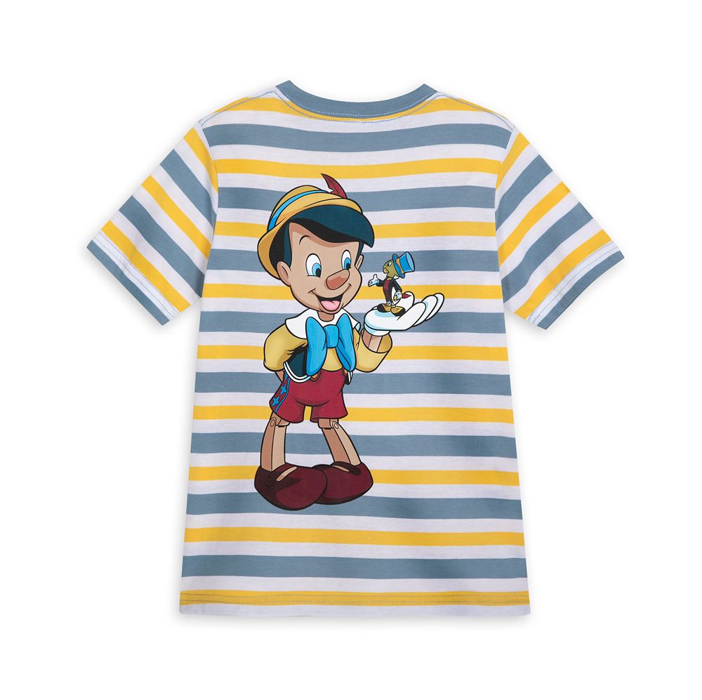 Pinocchio and Jiminy Cricket Striped T-Shirt for Kids | Disney Store