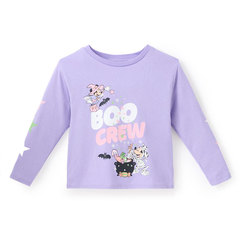 Mickey and Minnie Mouse Halloween Long Sleeve Fashion T-Shirt for Girls