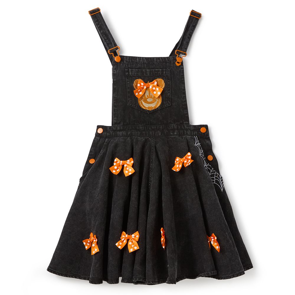 Minnie Mouse Jack-o'-Lantern Overalls Romper for Women by Her Universe