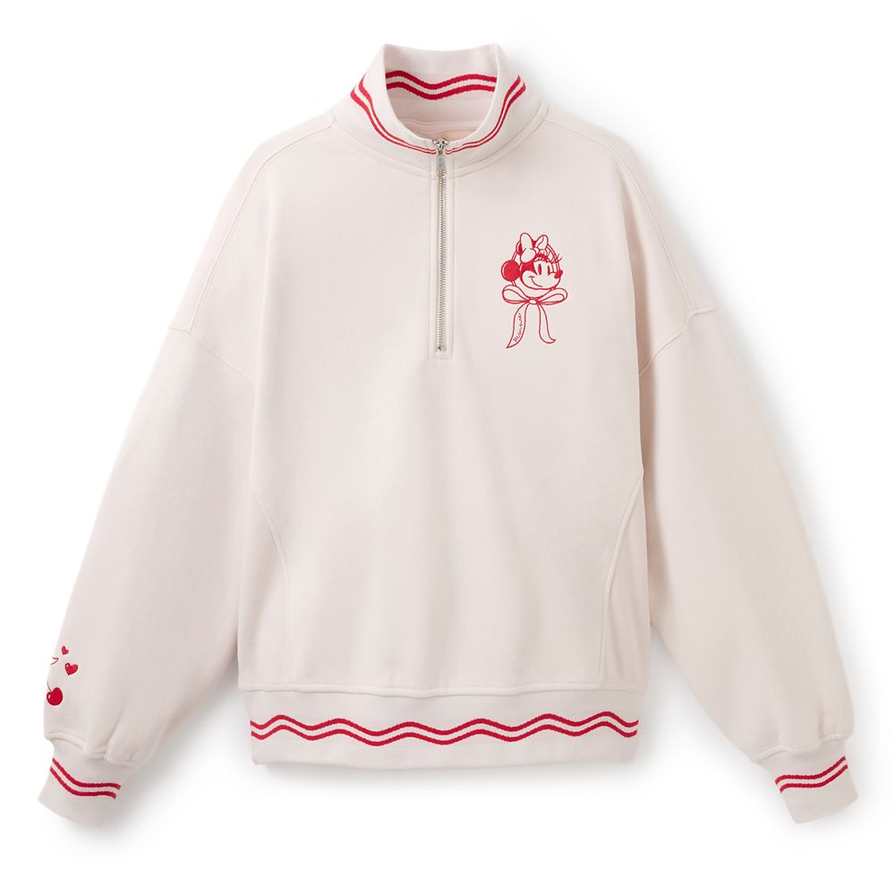 Minnie Mouse Bow 1/4 Zip Fleece Pullover for Women