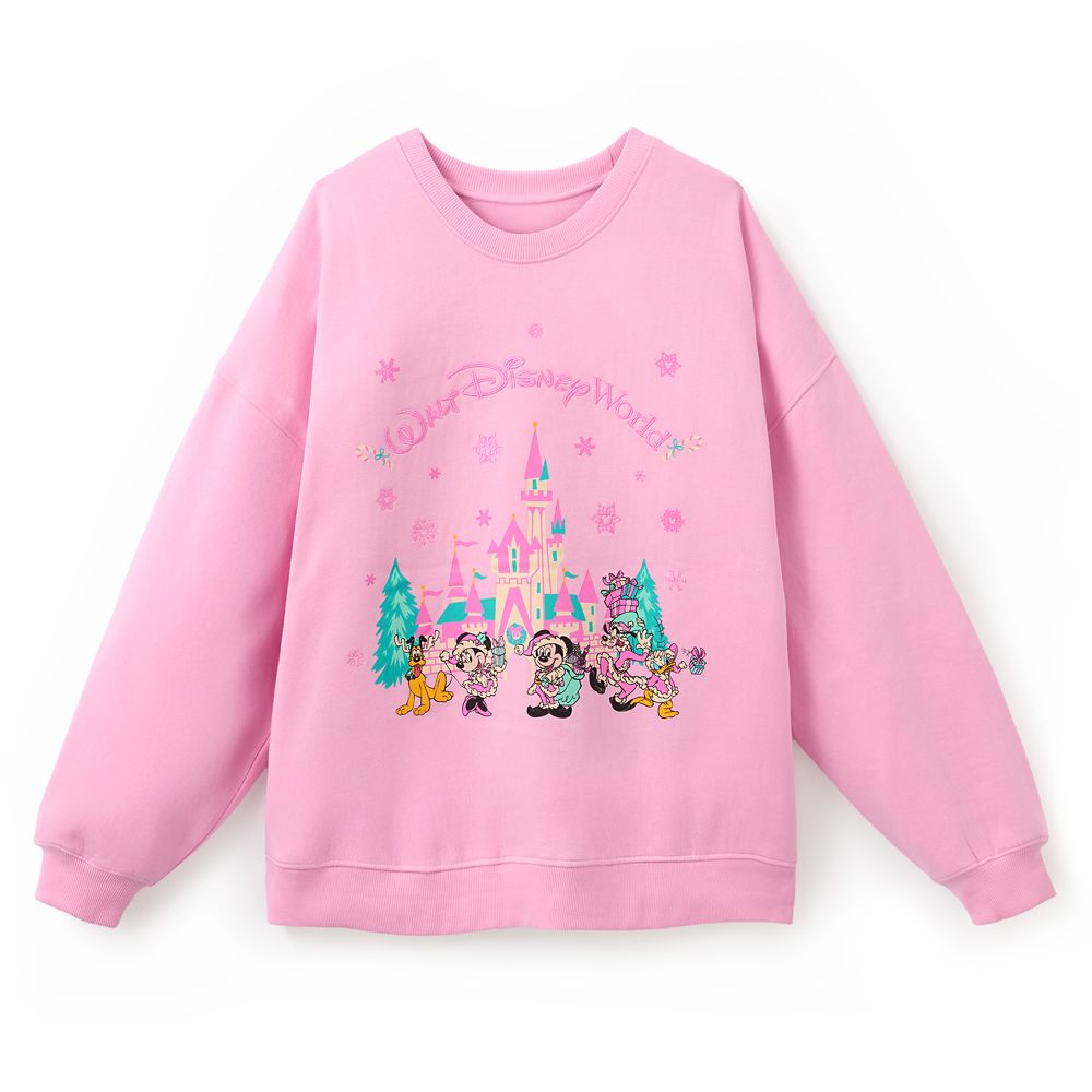 Santa Mickey Mouse and Friends Holiday Pullover Sweatshirt for Women  Walt Disney World