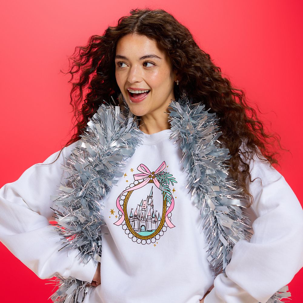 Fantasyland Castle Holiday Pullover Sweatshirt for Women