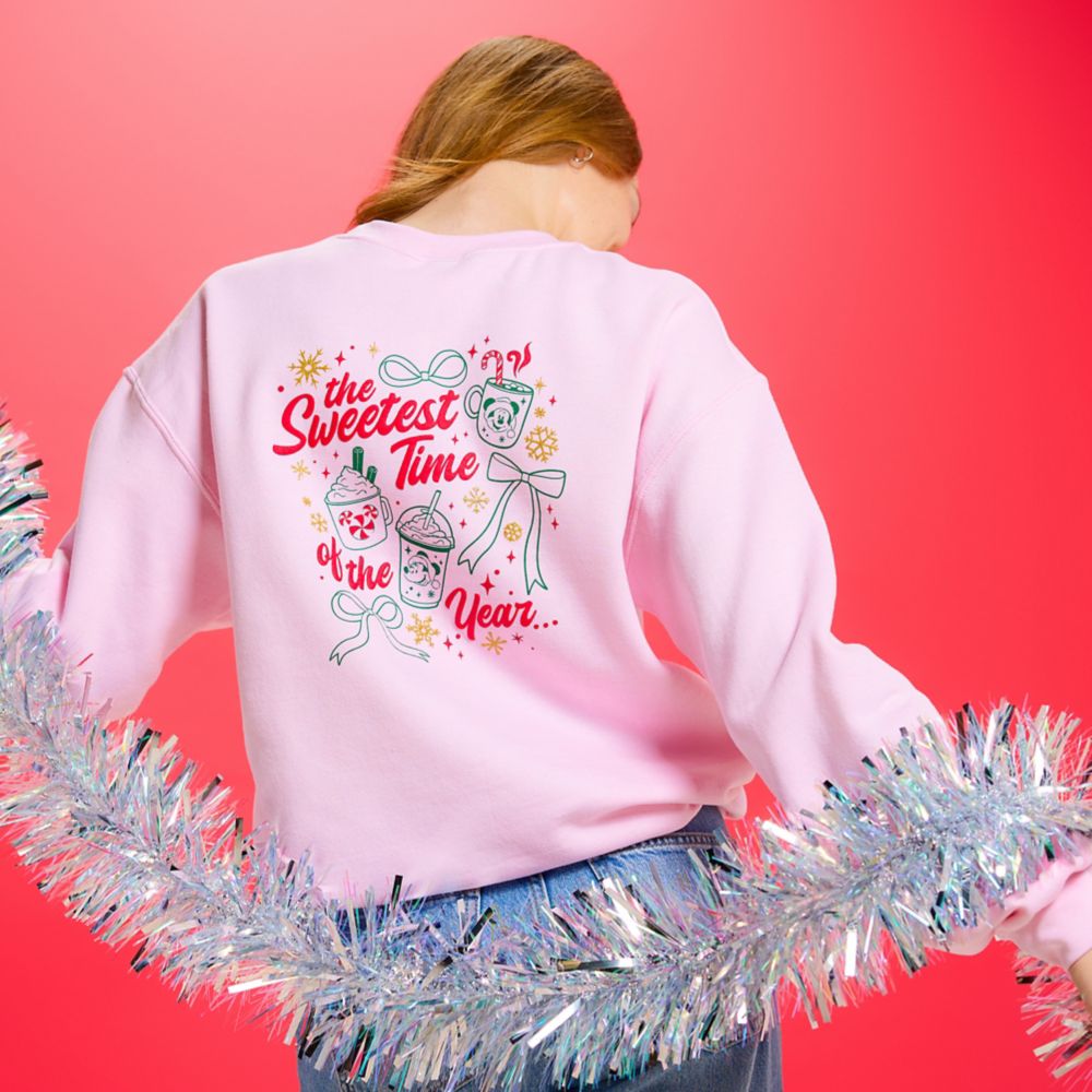 Santa Mickey and Minnie Mouse ''Sweetest Time of the Year'' Pullover Sweatshirt for Women
