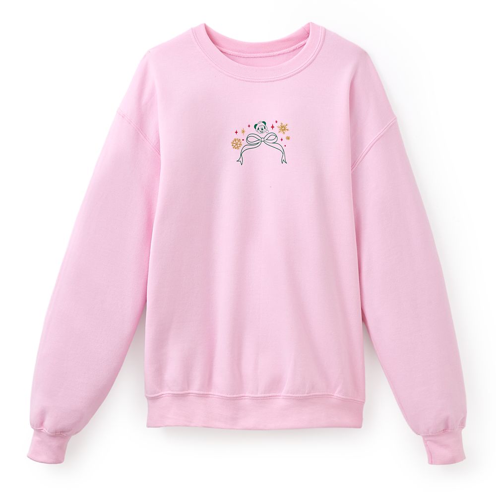Santa Mickey and Minnie Mouse ''Sweetest Time of the Year'' Pullover Sweatshirt for Women