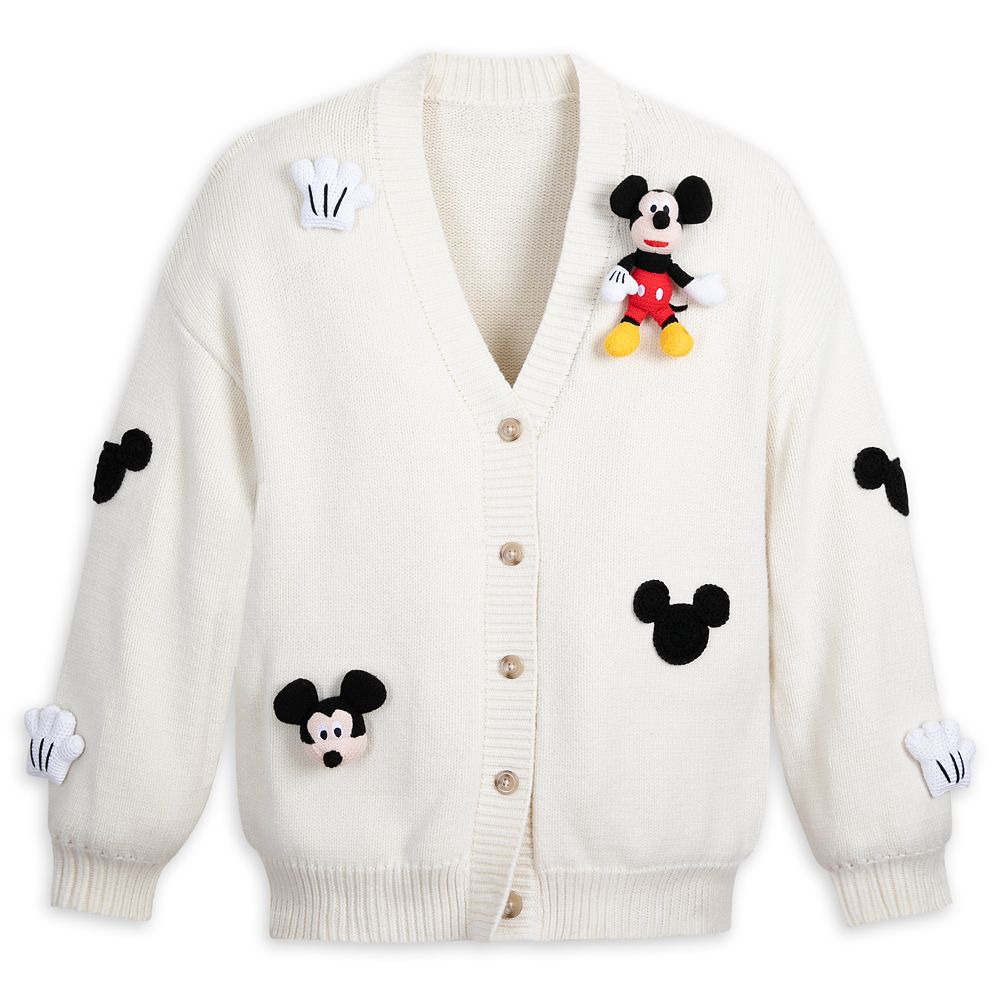 Mickey Mouse Cardigan Sweater with Plush Appliqu for Women Official shopDisney