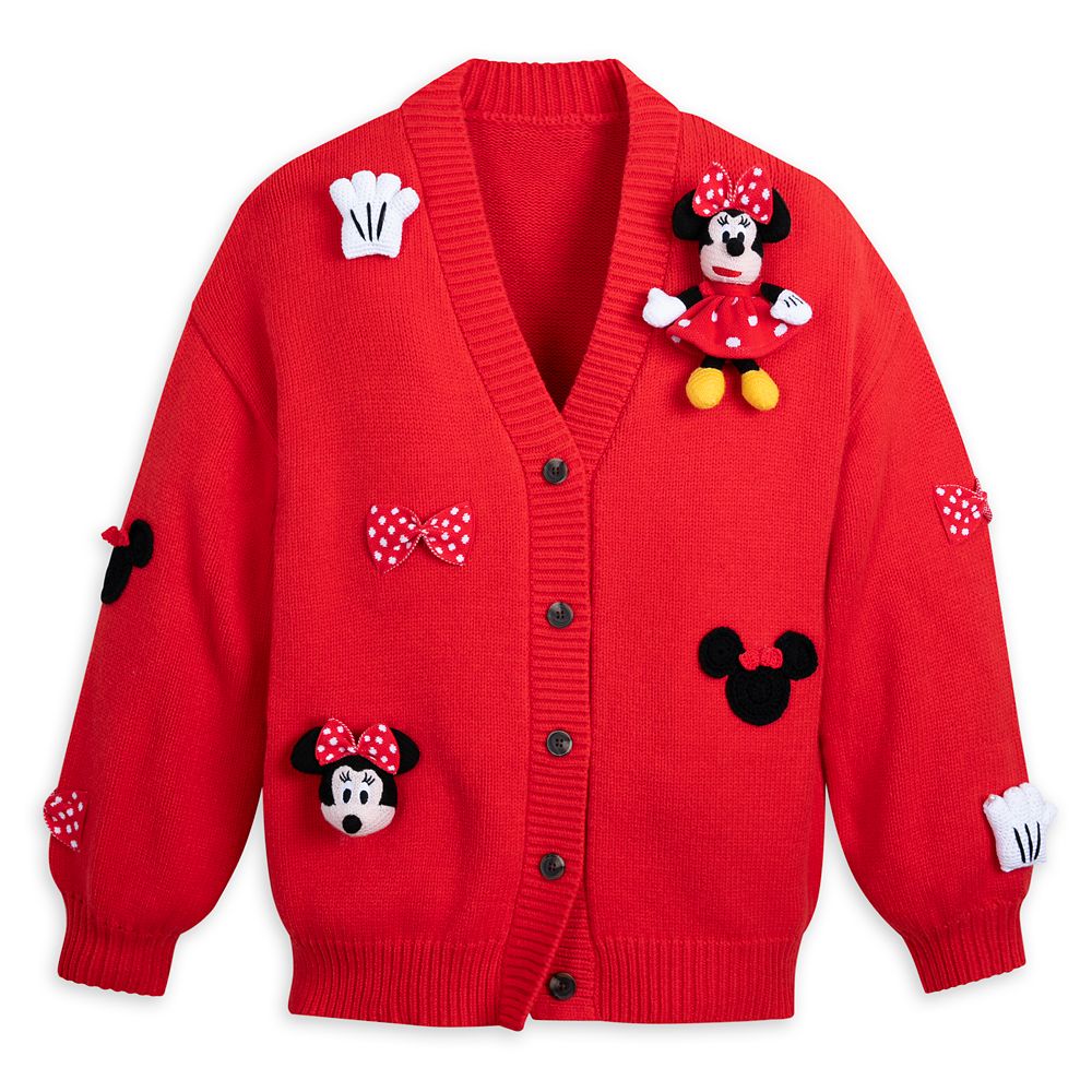 Minnie Mouse Cardigan Sweater with Plush Appliqu for Women Official shopDisney