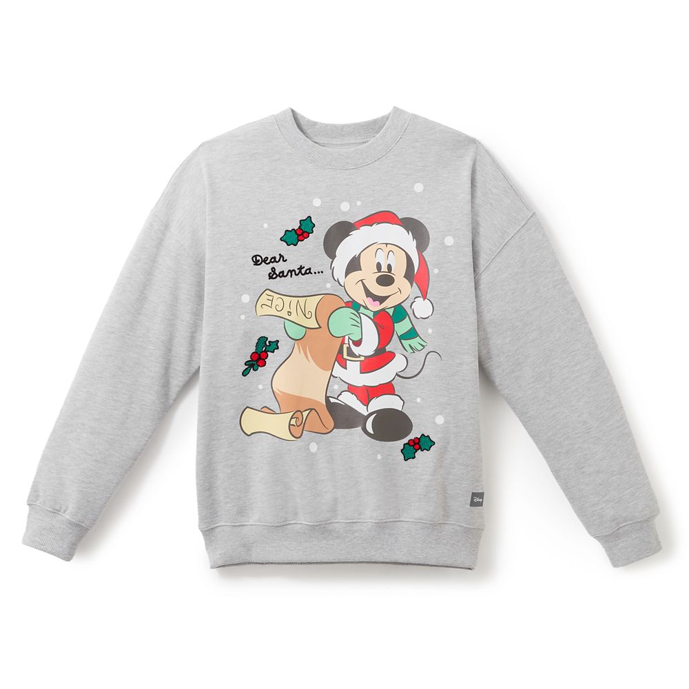 Santa Mickey Mouse ''Merry Christmas'' Pullover Sweatshirt for Women