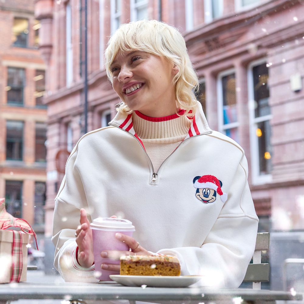 Santa Mickey Mouse and Friends 1/4 Zip Fleece Pullover for Women