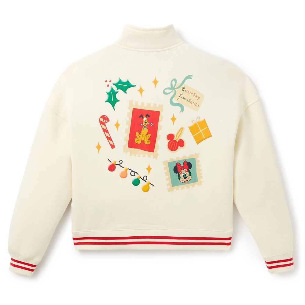 Santa Mickey Mouse and Friends 1/4 Zip Fleece Pullover for Women