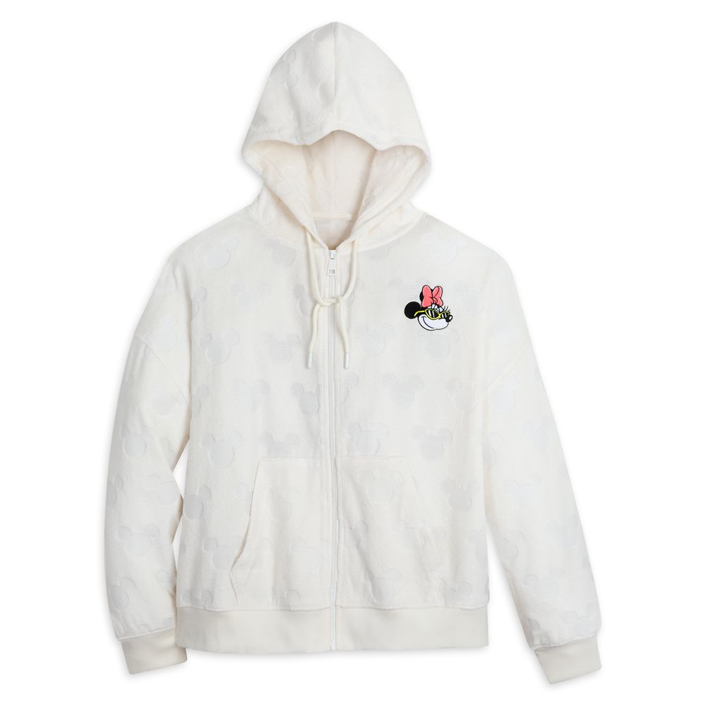 Mickey and Minnie Mouse Burnout Zip Hoodie for Women Mickey and Minnie Mouse Burnout Zip Hoodie for Women