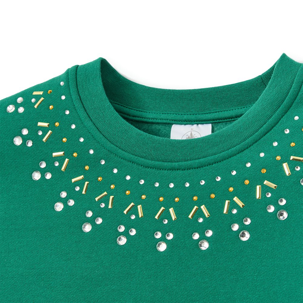 Santa Mickey and Minnie Mouse Holiday Pullover Sweatshirt for Women